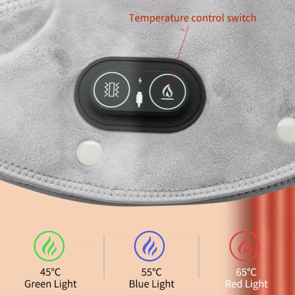 Electric Heating Neck & Shoulder Massager – USB Pain Relief Pad